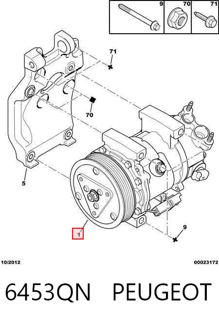 6453QN Peugeot/Citroen Compresor climatizador