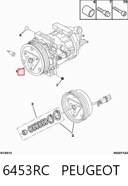 6453RC Peugeot/Citroen Compresor climatizador