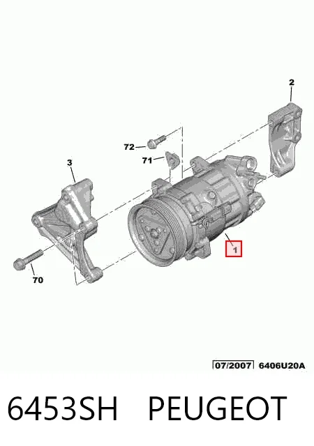 6453SH Peugeot/Citroen Compresor climatizador