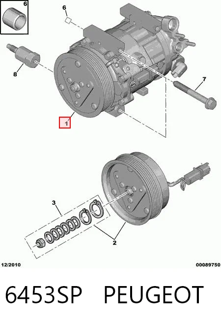 6453SP Peugeot/Citroen Compresor climatizador