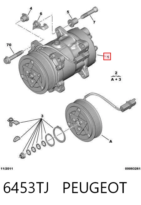 6453TJ Peugeot/Citroen Compresor climatizador