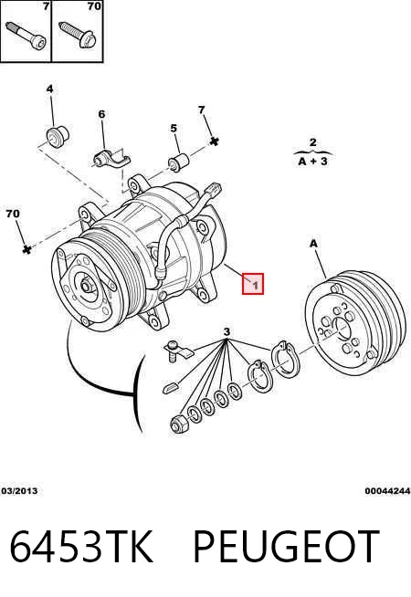 6453TK Peugeot/Citroen Compresor climatizador