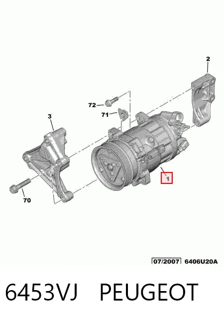 6453VJ Peugeot/Citroen Compresor climatizador
