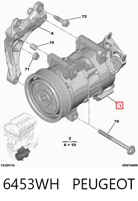 6453WH Peugeot/Citroen Compresor climatizador