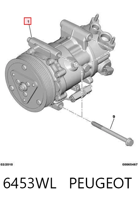 6453WL Peugeot/Citroen Compresor climatizador