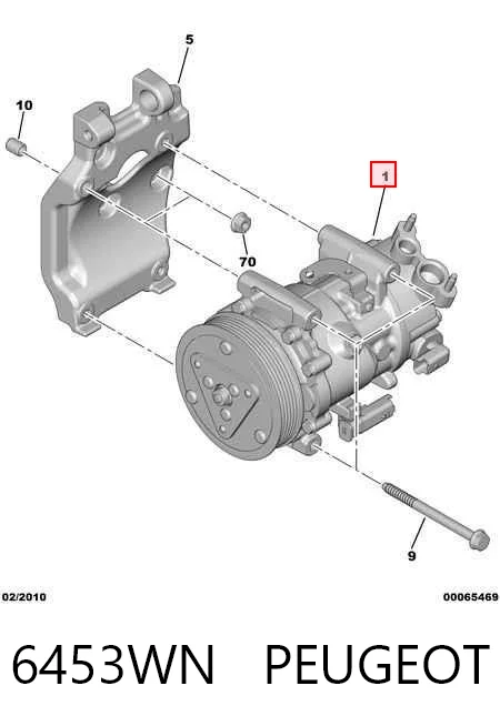 6453WN Peugeot/Citroen Compresor climatizador