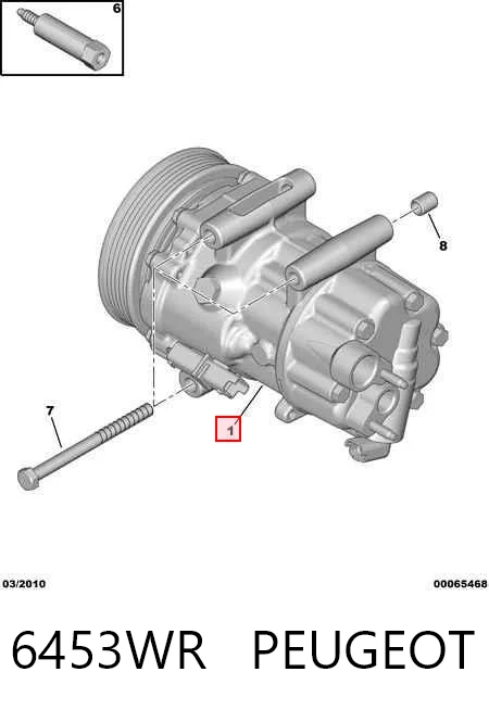 6453WR Peugeot/Citroen Compresor climatizador