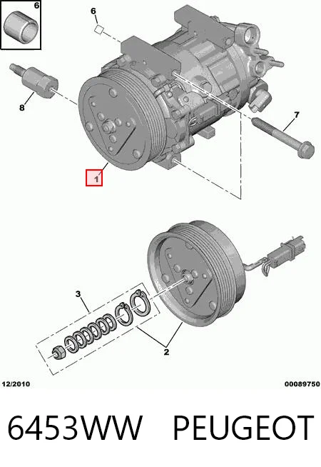 6453WW Peugeot/Citroen Compresor climatizador