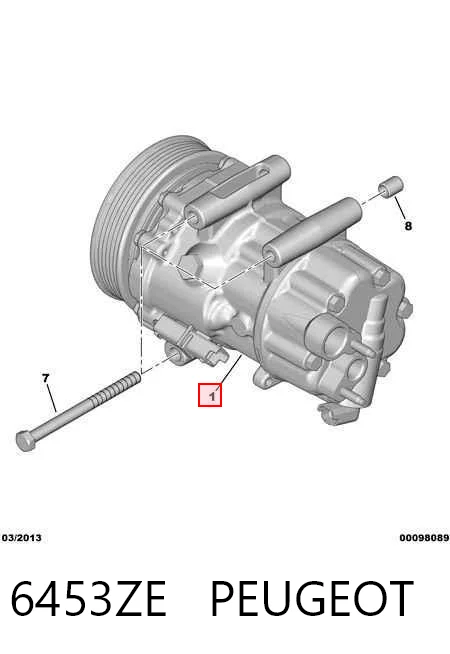 6453ZE Peugeot/Citroen Compresor climatizador