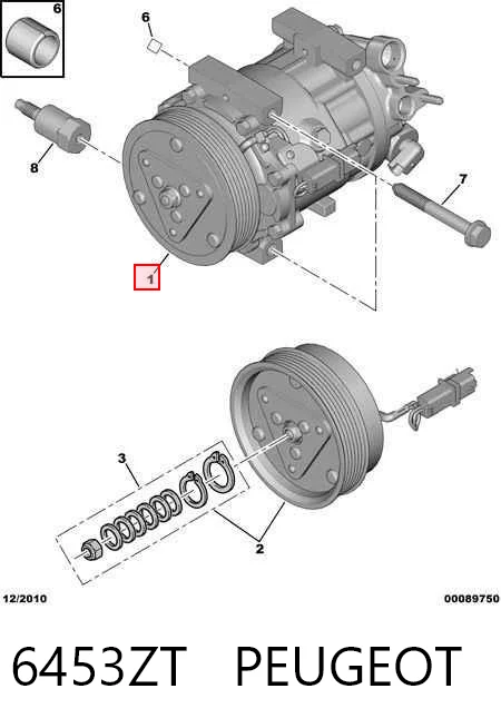 6453ZT Peugeot/Citroen Compresor climatizador