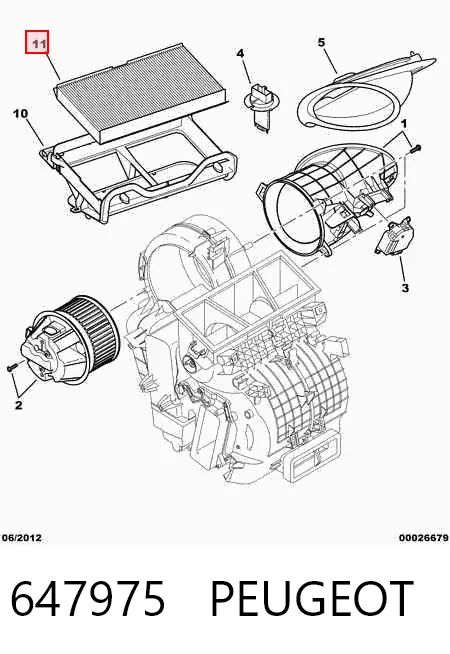647975 Peugeot/Citroen Filtro antipolen