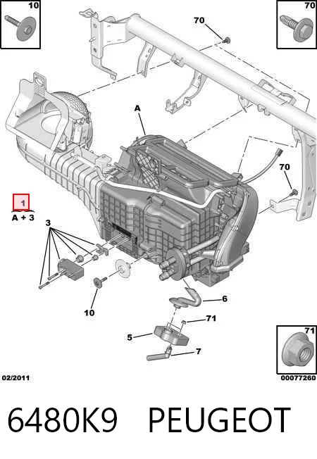 6480K9 Peugeot/Citroen Caja de calefacción completa
