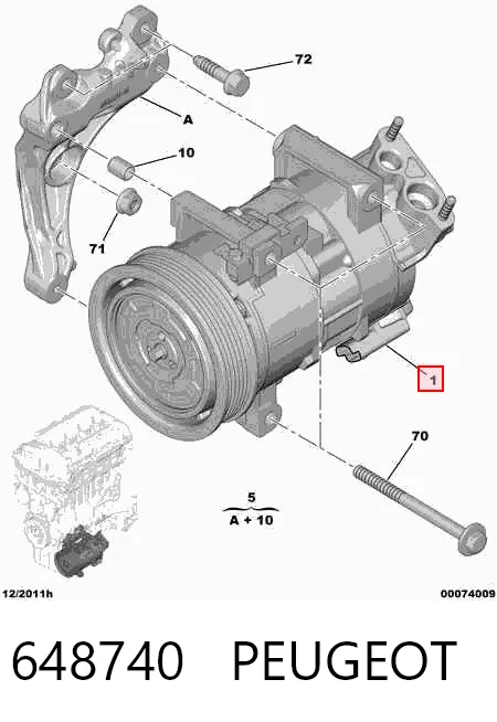 648740 Peugeot/Citroen Compresor climatizador