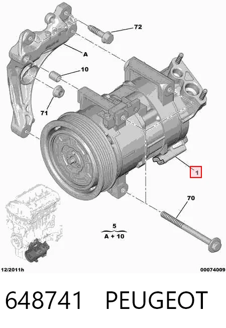 648741 Peugeot/Citroen Compresor climatizador
