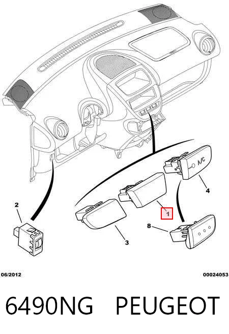 6490NG Peugeot/Citroen Botón de emergencia