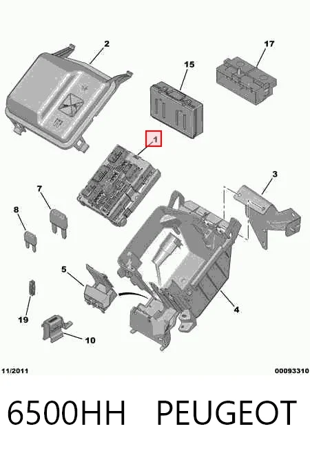 Caja de fusibles 6500HH PEUGEOT