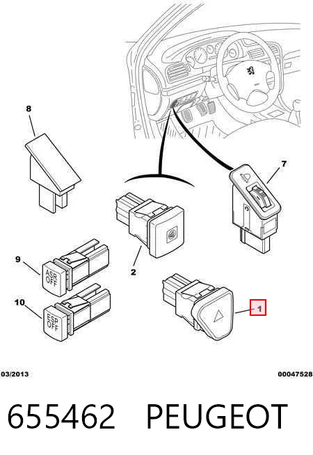 Comprar Botón de emergencia Peugeot 607  9D, 9U a bajo precio
