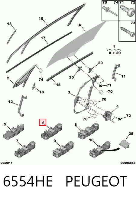 6554HE Peugeot/Citroen Unidad de control de elevalunas delantera izquierda