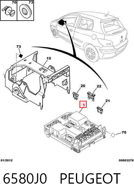 Módulo de confort para Peugeot 307 3A, 3C