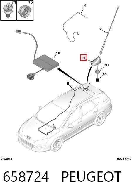Comprar Antena Peugeot 3008 0U a bajo precio