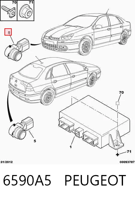 6590A5 Peugeot/Citroen Sensor de estacionamiento delantero