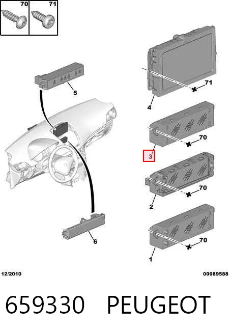 Pantalla multifuncion para Peugeot 407 SW 6E