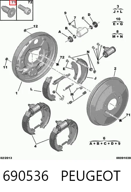 690536 Peugeot/Citroen Tornillo de disco de freno