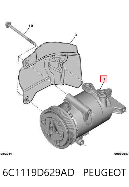 6C1119D629AD Peugeot/Citroen Compresor climatizador