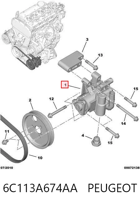 6C113A674AA Peugeot/Citroen Bomba hidráulica de dirección