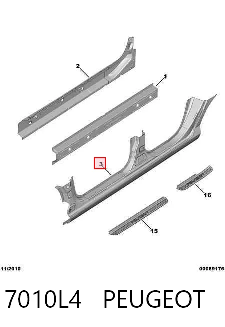 Comprar Umbral exterior derecho Peugeot 407 6D a bajo precio