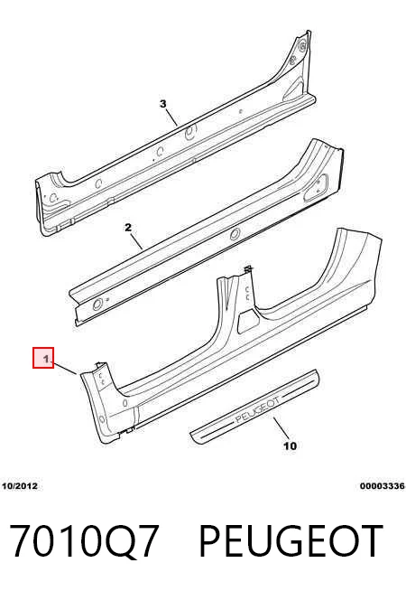 Comprar Umbral exterior derecho Peugeot 307  3A, 3C a bajo precio