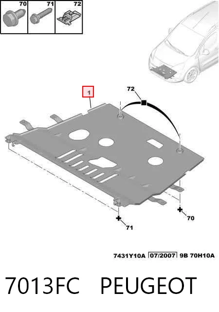 Protección de cárter 7013FC PEUGEOT