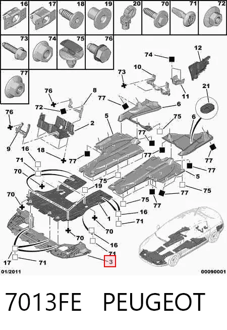 2334347 Polcar Deflector de parachoques delantero
