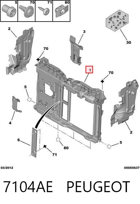 Soporte de radiador para Peugeot 207 WA, WC