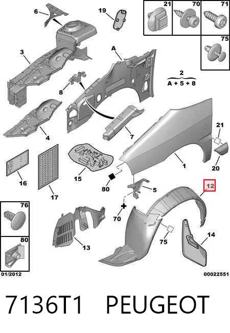 Paso rueda para Citroen Jumpy BS, BT, BY, BZ