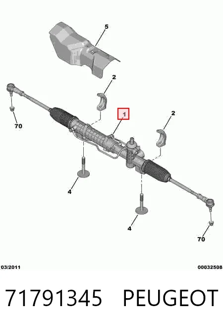Cremallera de dirección 71791345 PEUGEOT
