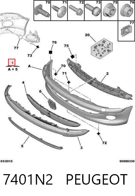 Parachoques delantero Peugeot 206  desde 80,47 €