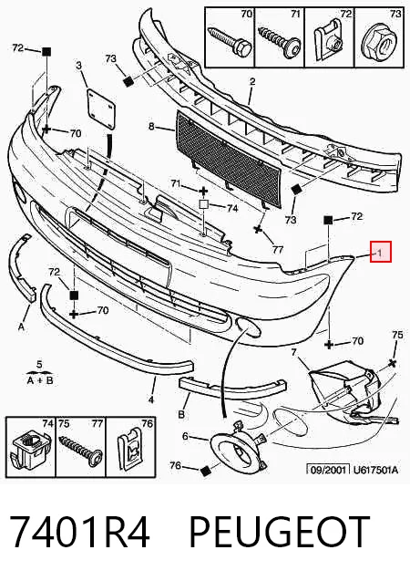 Paragolpes delantero para Citroen Xsara Picasso N68