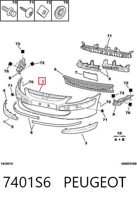 Parachoques delantero Peugeot 307  desde 99,14 €