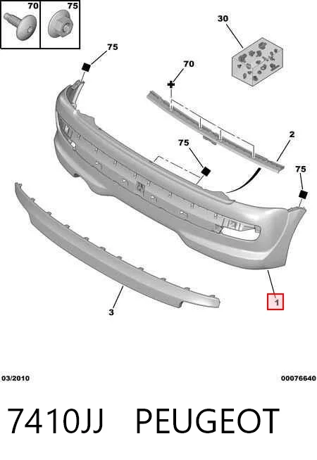 Parachoques trasero para Peugeot 206 2L, 2M