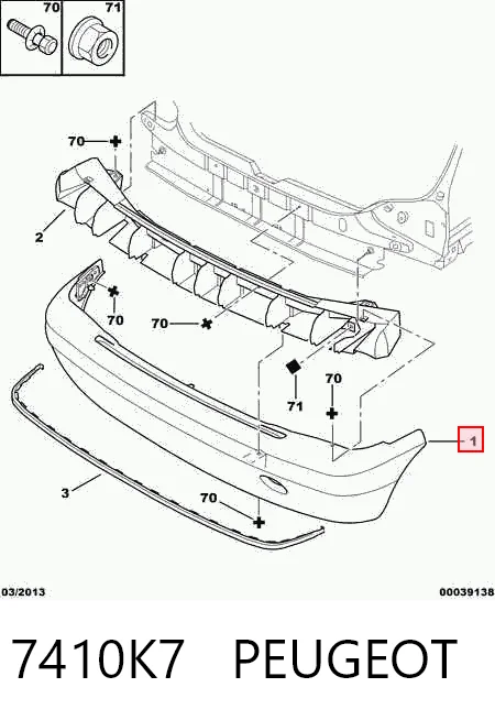 Paragolpes trasero Citroen Saxo 