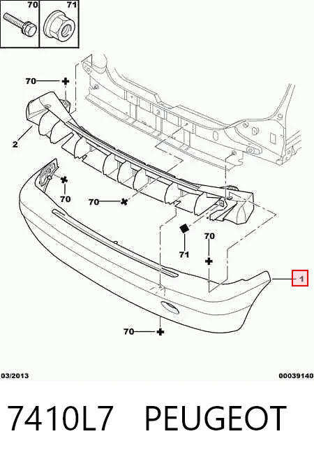 Defensa trasero Citroen Saxo  (1996-2004)