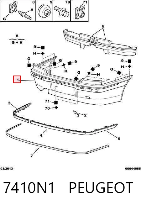 Parachoques Peugeot 406  8B segundo mano