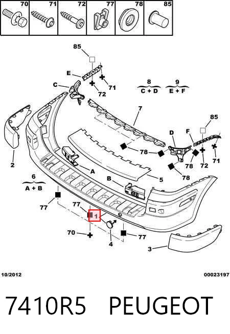 Paragolpes trasero para Peugeot 307  (3H)