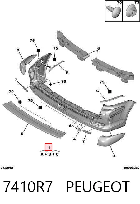 Comprar Parachoques trasero Peugeot 206  2E, K a bajo precio