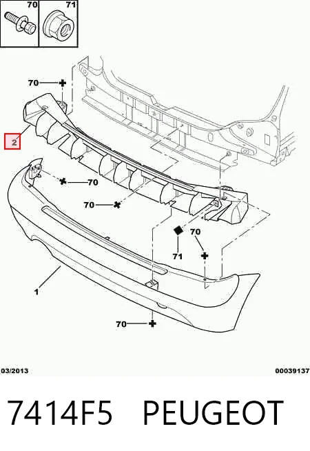  Refuerzo parachoques trasero Citroen Saxo 