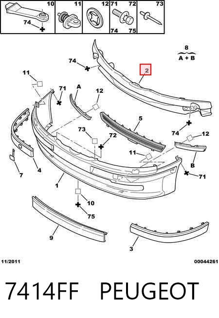  Refuerzo parachoque delantero Peugeot 406 