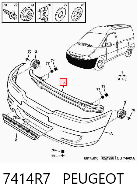 Refuerzo parachoque delantero Citroen Jumpy I (1999-2006)