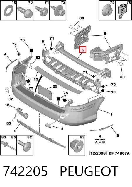 Refuerzo parachoque trasero Peugeot 407  familiar comprar en España