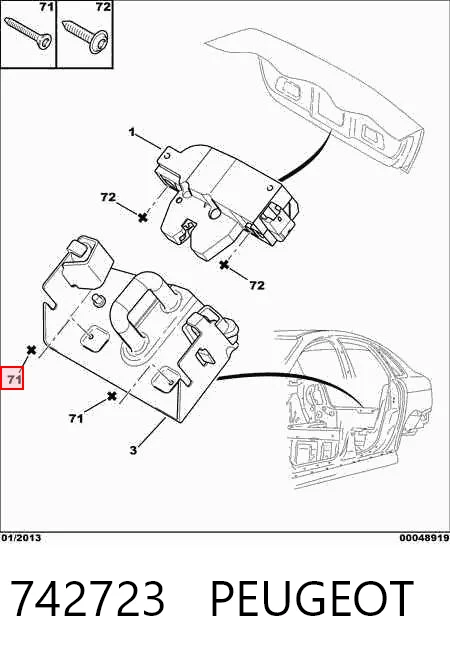 742723 Peugeot/Citroen Rodillo central derecho de puerta corrediza